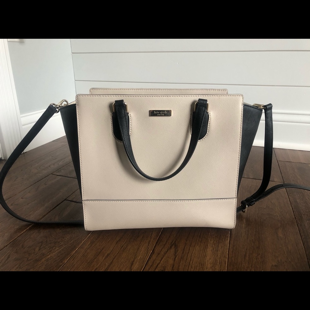 Large Kate Spade Bag/Purse -black and tan